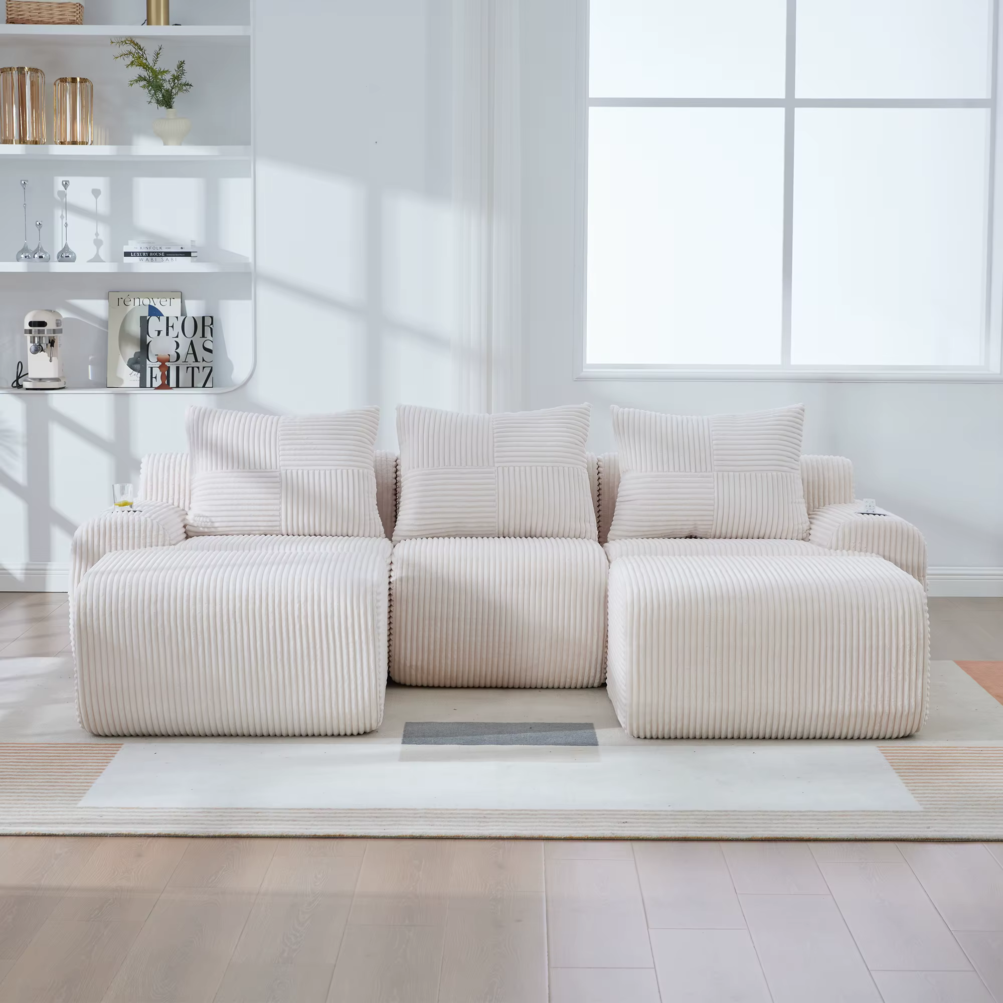 Cloud-Sofa "Mansion U" (3-Sitzer + 2 Hocker) – Bild 7