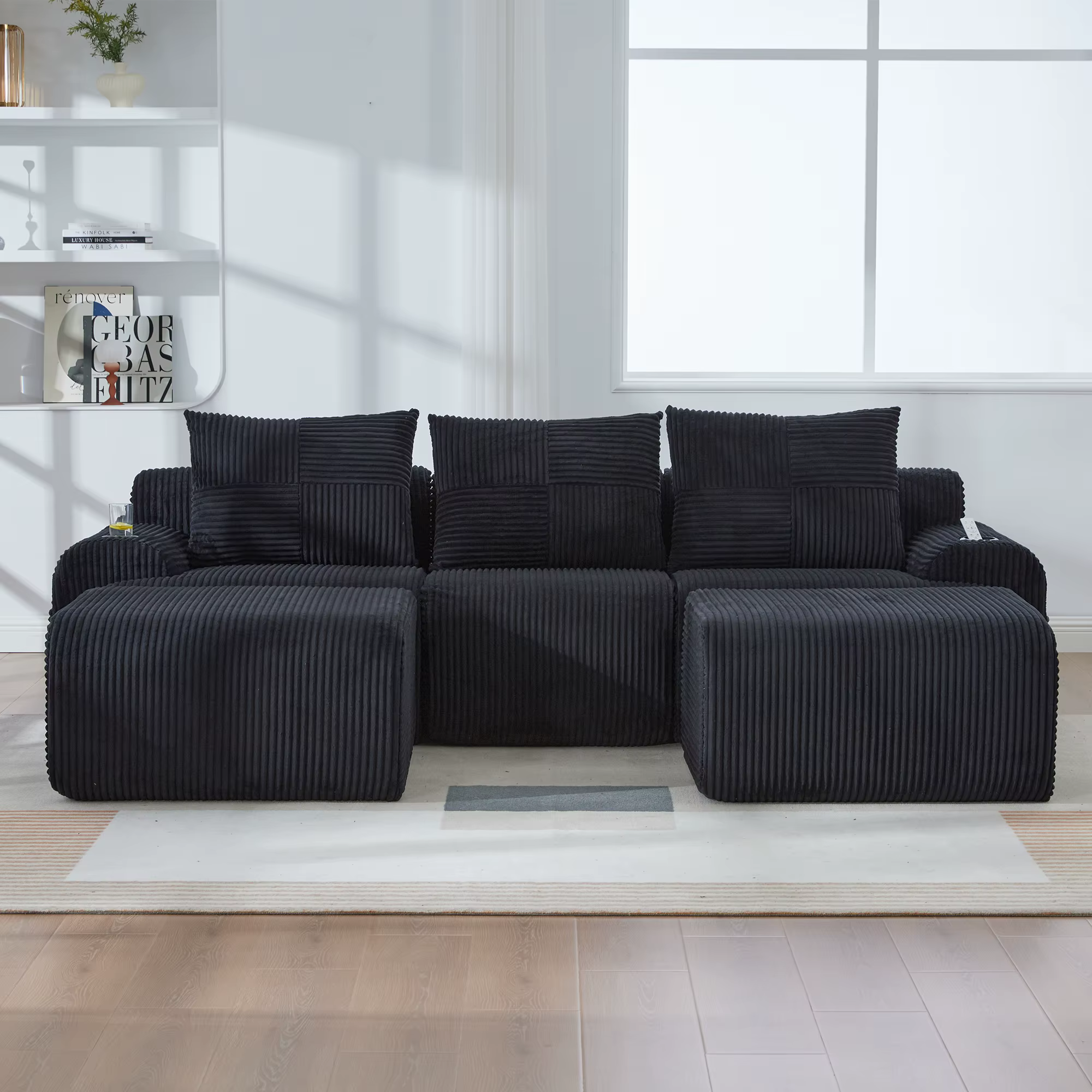 Cloud-Sofa "Mansion U" (3-Sitzer + 2 Hocker) – Bild 8