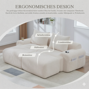 Cloud-Sofa "Island" (2-Sitzer + 2 Hocker)