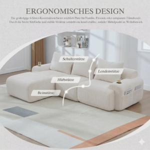 Cloud-Sofa "Family L" (3-Sitzer + 1 Hocker)