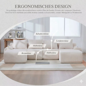 Cloud-Sofa "Palace XXL" (4-Sitzer + 2 Hocker)