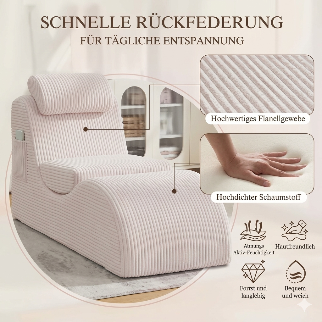 Cloud-Comfort Lounge-Sessel | Premium Cord Edition – Bild 3