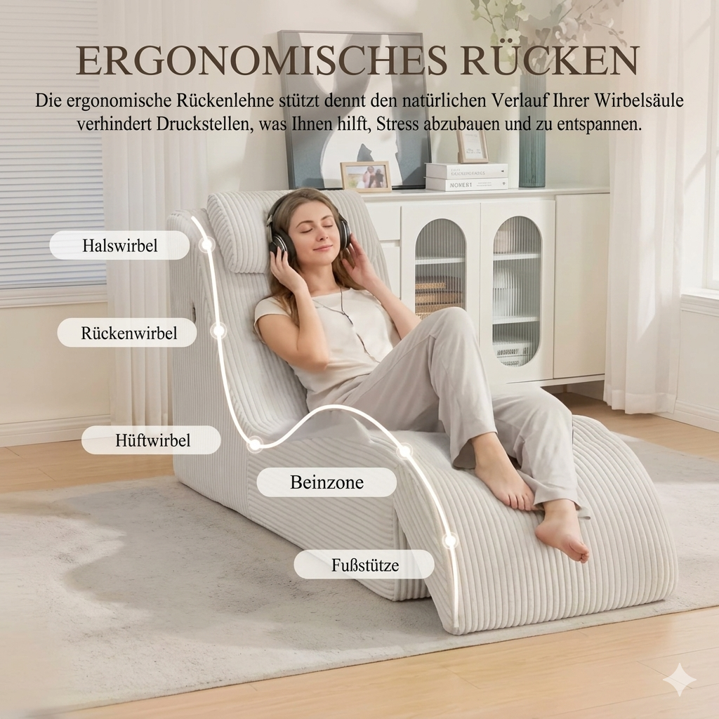 Cloud-Comfort Lounge-Sessel | Premium Cord Edition